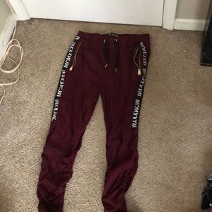 Maroon/gold joggers
